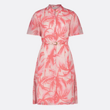 Robe courte imprimé palmiers Myla - Pink Grapefruit - FABIENNE CHAPOT
