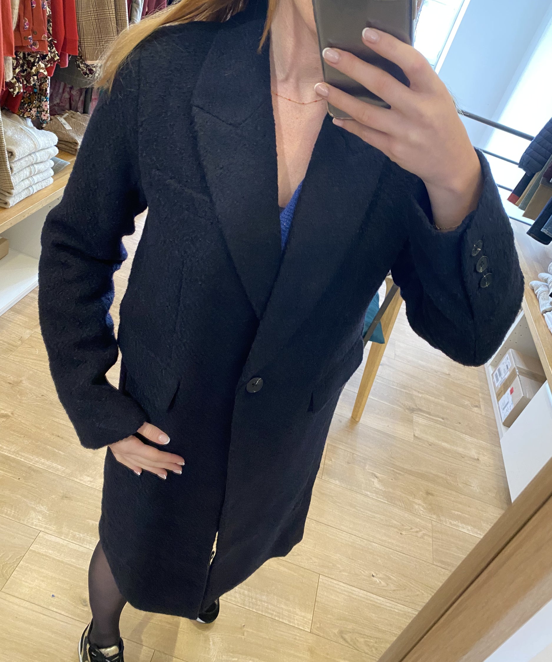 Manteau long Emilio - Bleu nuit - SUNCOO