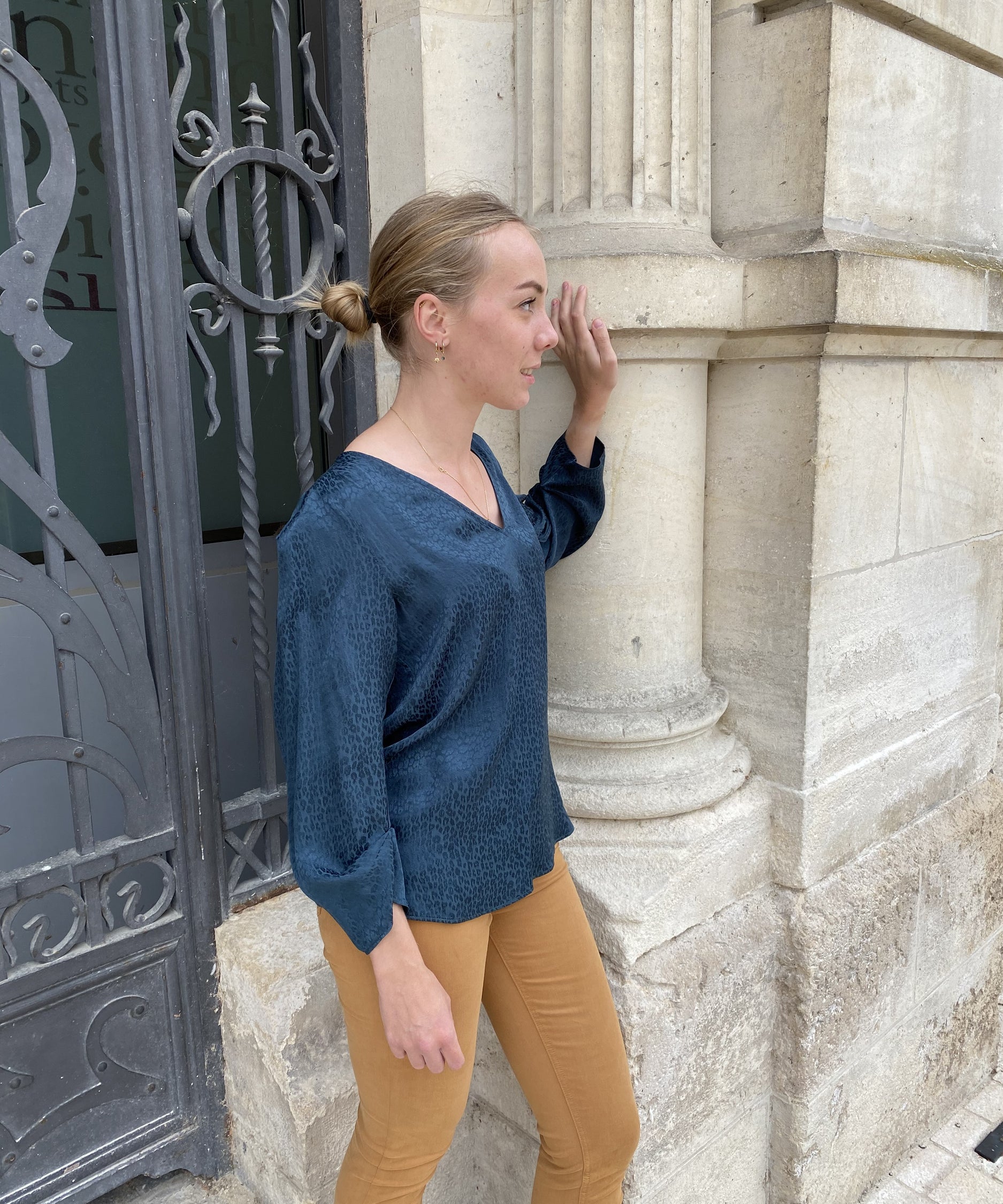 Blouse - Imprimée jacquard prusse - IKKS