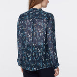 Blouse en voile imprimé floral - bleu - IKKS