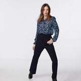 Blouse en voile imprimé floral - bleu - IKKS