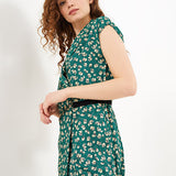 Robe imprimé floral - Vert menthe - I.Code