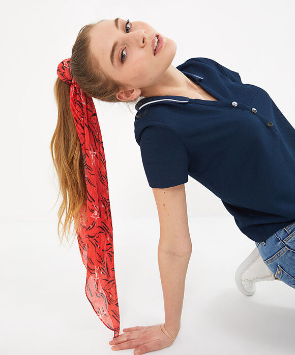 Top avec col polo - Marine - I.Code