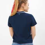 Top avec col polo - Marine - I.Code