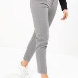 Pantalon city jacquard fantaisie - Noir - I.Code