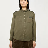 Chemise en lyocell traitement acid wash - kaki - IKKS WOMEN