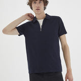 Polo à col zippé - marine - IKKS