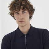 Polo à col zippé - marine - IKKS
