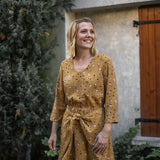 Robe imprimé léofleurs - Ocre - I.Code
