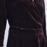 Robe courte velours imprimé baroque - marine - Ikks