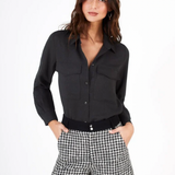 Short en lainage pied-de-poule - Noir - I.code