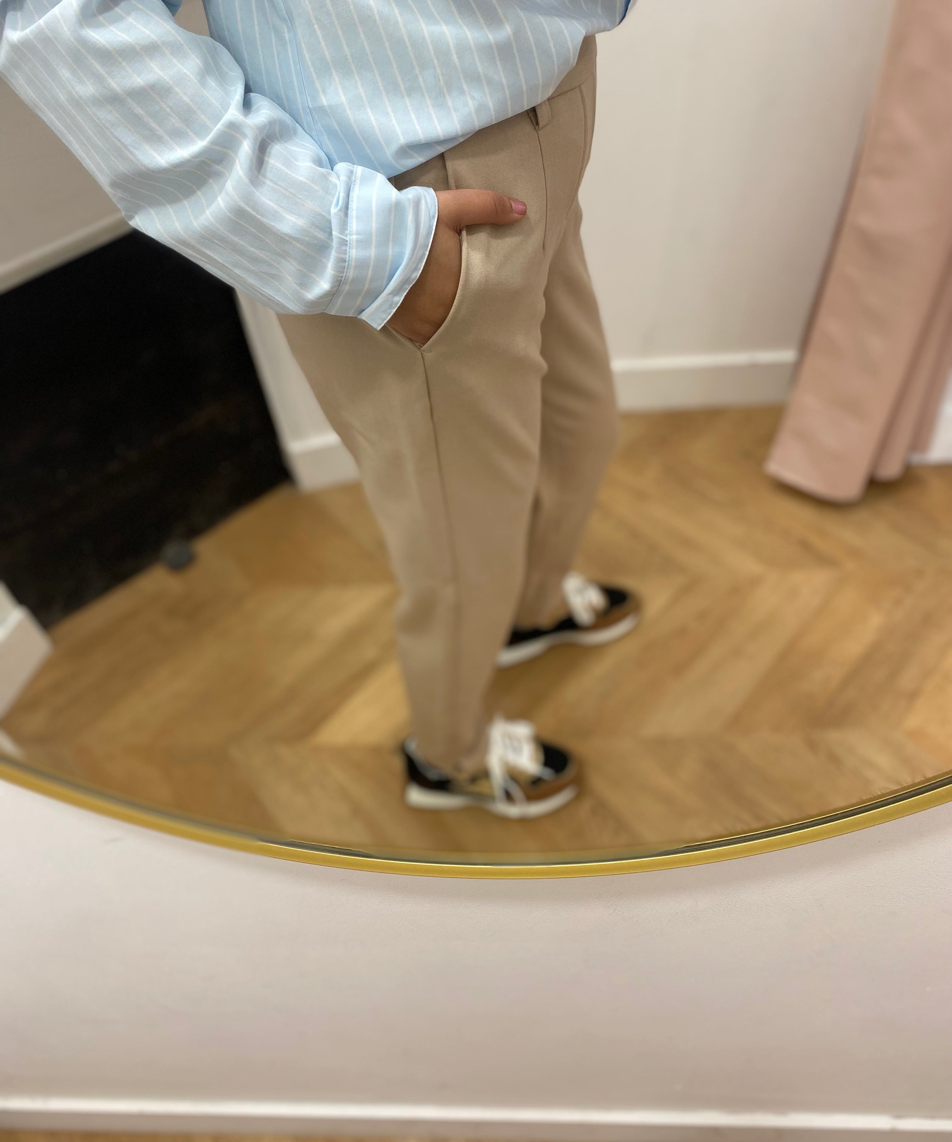 Pantalon croisé slim Objlisa - Humus - OBJECT