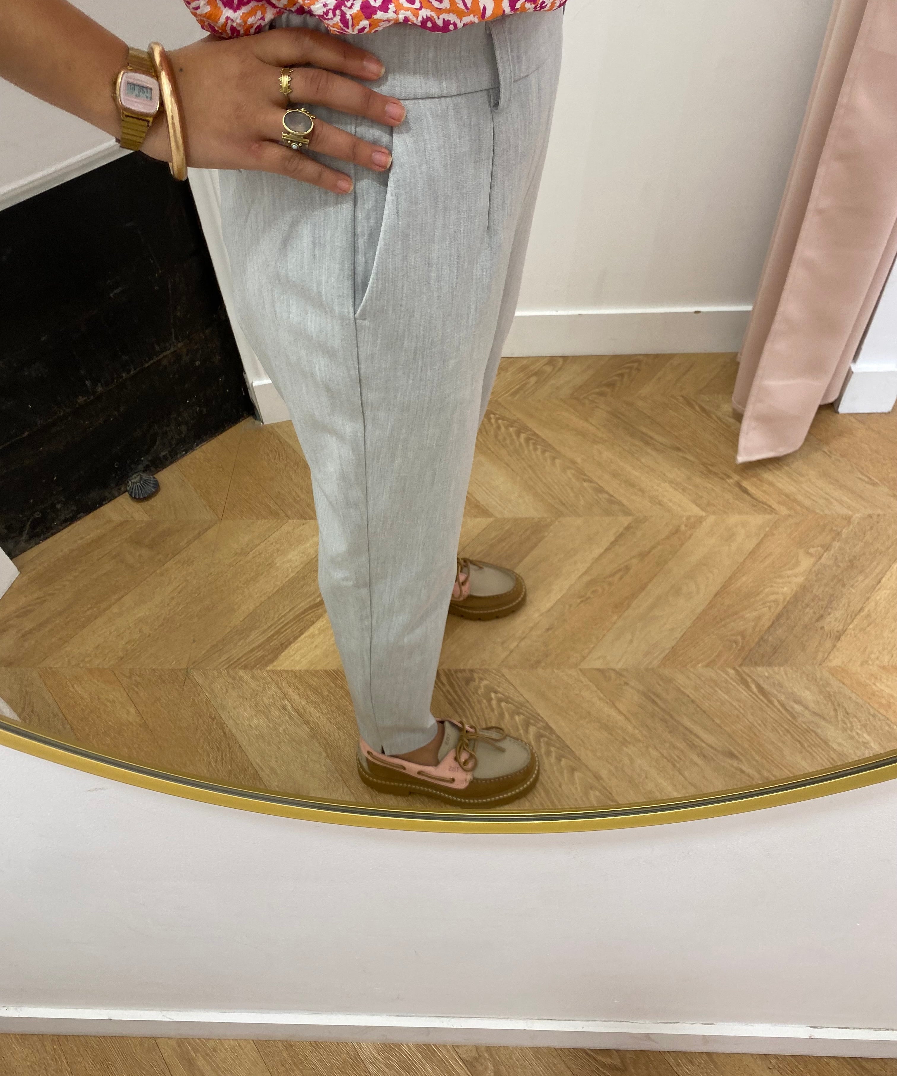 Pantalon croisé slim Objlisa - Light Grey - OBJECT