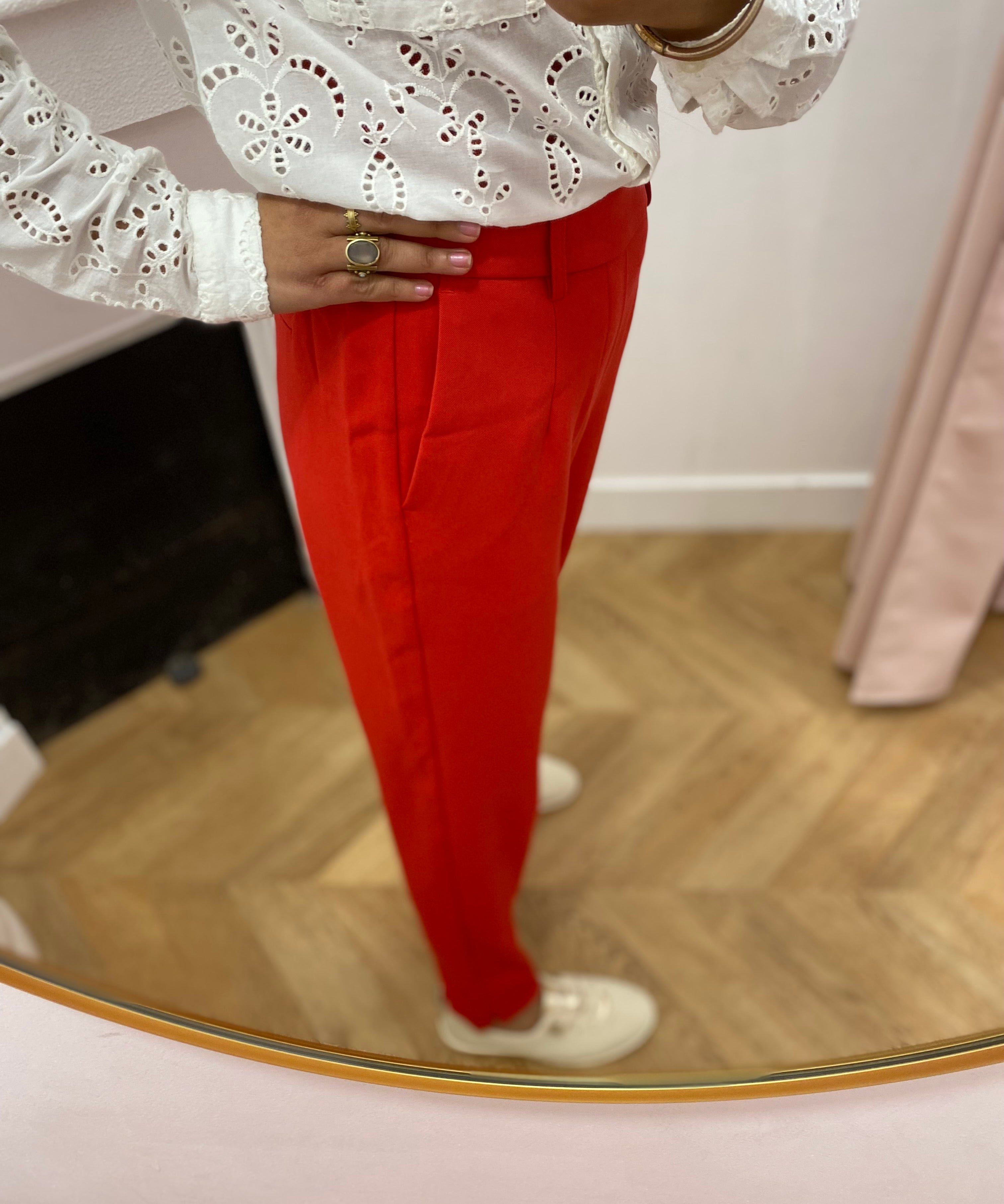 Pantalon slim croisé Objlisa - Poinsettia - OBJECT
