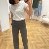 Pantalon large Objlisa - Gris moyen mélangé - OBJECT