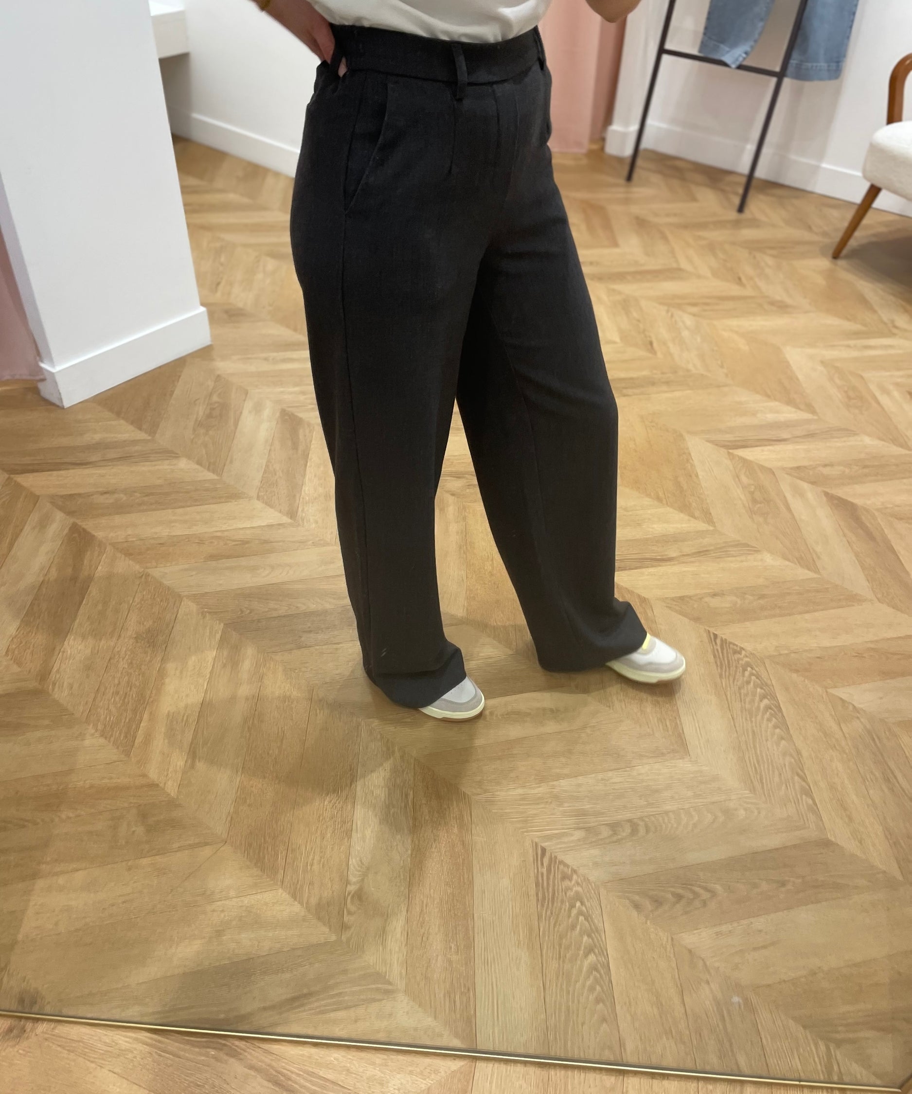 Pantalon large Objlisa - Gris moyen mélangé - OBJECT