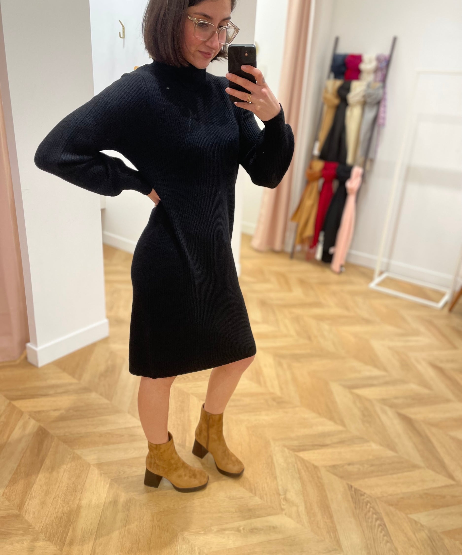Robe en maille Objmalena - Noire - OBJECT