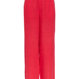 Pantalon en lin mélangé à jambe ample Objsanne - Poinsettia - OBJECT
