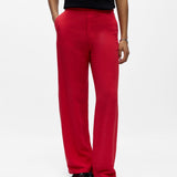 Pantalon en lin mélangé à jambe ample Objsanne - Poinsettia - OBJECT