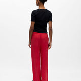 Pantalon en lin mélangé à jambe ample Objsanne - Poinsettia - OBJECT