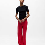 Pantalon en lin mélangé à jambe ample Objsanne - Poinsettia - OBJECT