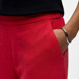 Pantalon en lin mélangé à jambe ample Objsanne - Poinsettia - OBJECT