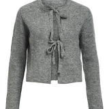 Cardigan court à nouer réversible Parvi - Gris - OBJECT