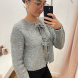 Cardigan court à nouer réversible Parvi - Gris - OBJECT