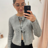 Cardigan court à nouer réversible Parvi - Gris - OBJECT
