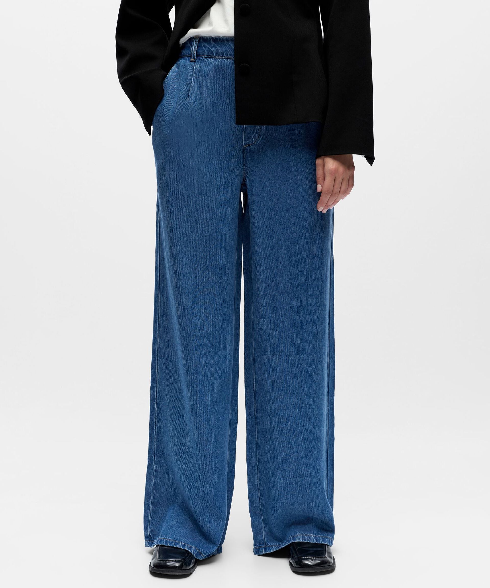 Pantalon ample en denim - Medium Blue Denim - OBJECT