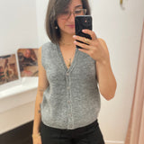Gilet sans manches en tricot Diana - Gris - OBJECT