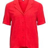 Chemise à manches courtes en popeline - Poinsettia - OBJECT