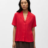 Chemise à manches courtes en popeline - Poinsettia - OBJECT