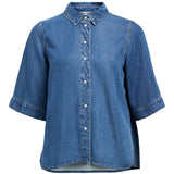Chemise en jean à manches courtes Objframe - Medium Blue Denim - OBJECT