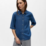 Chemise en jean à manches courtes Objframe - Medium Blue Denim - OBJECT