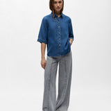 Chemise en jean à manches courtes Objframe - Medium Blue Denim - OBJECT