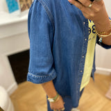 Chemise en jean à manches courtes Objframe - Medium Blue Denim - OBJECT