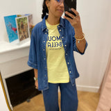 Chemise en jean à manches courtes Objframe - Medium Blue Denim - OBJECT