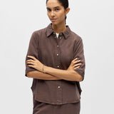Chemise en jean à manches courtes Objframe - Seal Brown - OBJECT