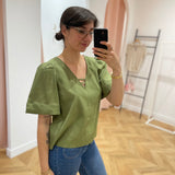 Blouse froncée Celine - Olive - OBJECT