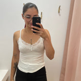Top dentelle Leena - Blanc - OBJECT