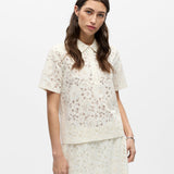 Polo chemise en dentelle - White Sand - OBJECT