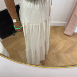 Jupe longue fluide volantée Objsanne - Beige - OBJECT