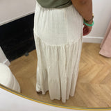 Jupe longue fluide volantée Objsanne - Beige - OBJECT
