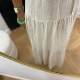 Jupe longue fluide volantée Objsanne - Beige - OBJECT