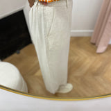 Jupe-culotte en lin mélangé Objsanne - Sandshell - OBJECT