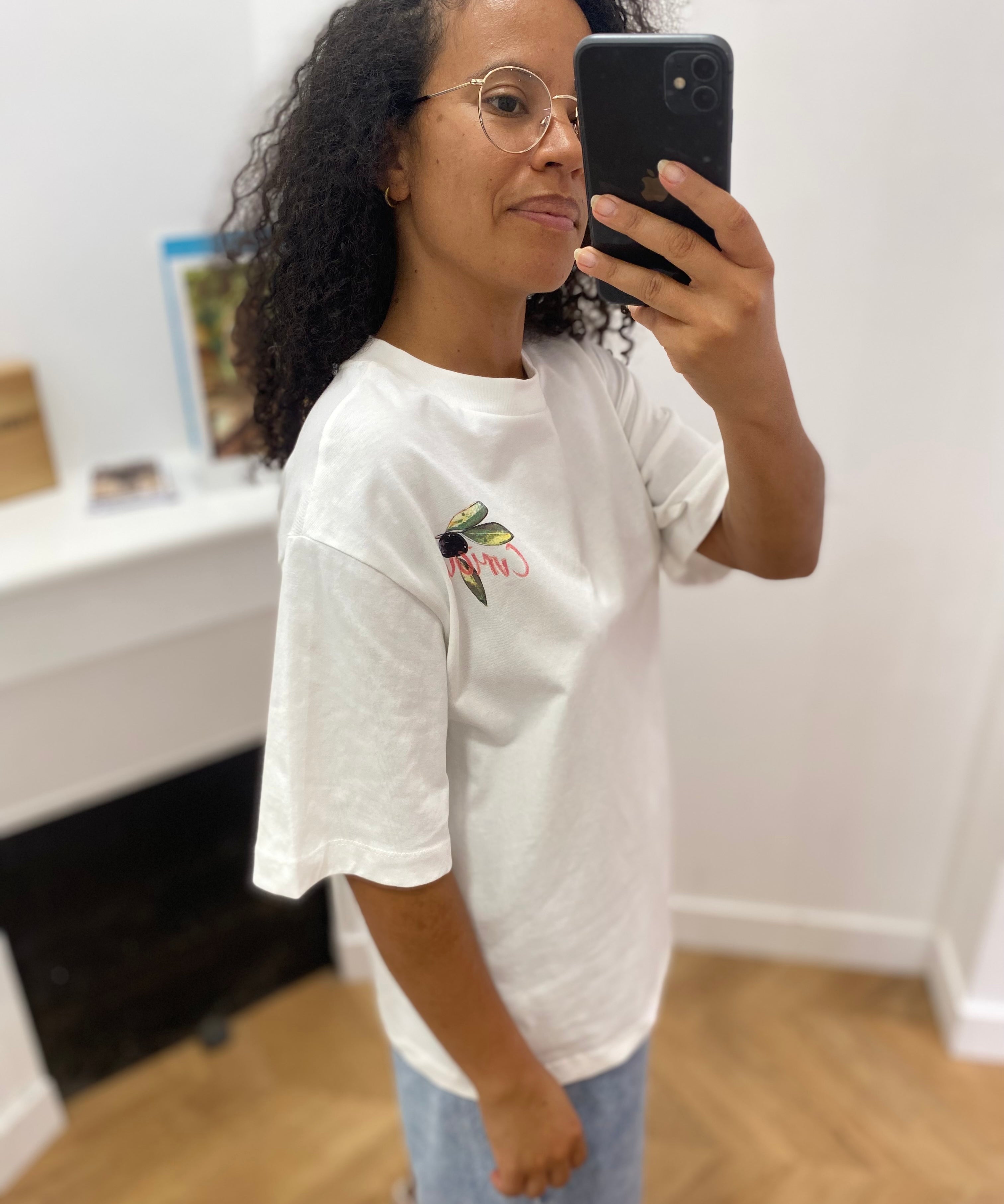 T-shirt ample imprimé col rond Objeliza - Cloud dancer - OBJECT
