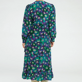 Robe portefeuille longue imprimée Natalia - Green Cat Deluxe - FABIENNE CHAPOT