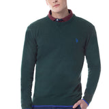 Pull col rond à bords contrastés - Vert - US POLO