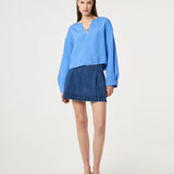 Top fluide en lin Nana - Bleu cobalt - FABIENNE CHAPOT